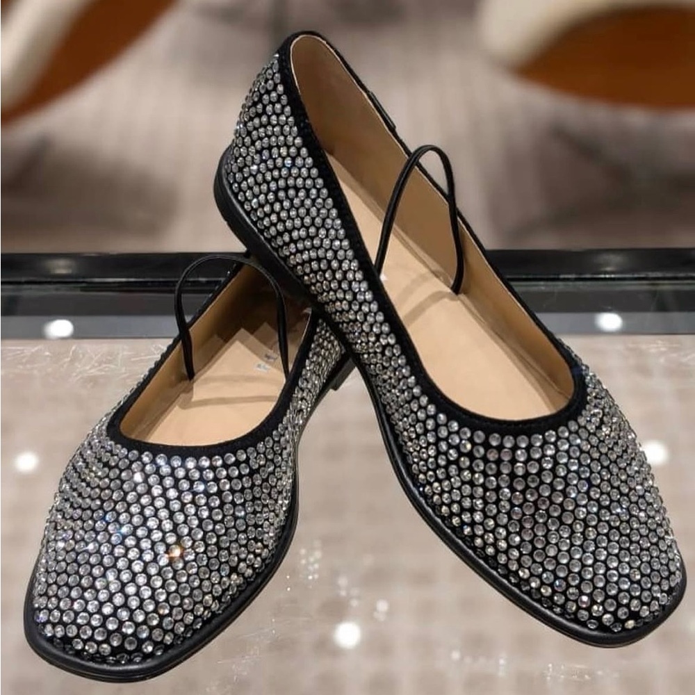 NWT Coach Emilia Mary Jane Crystal Flats (size 6.5)
